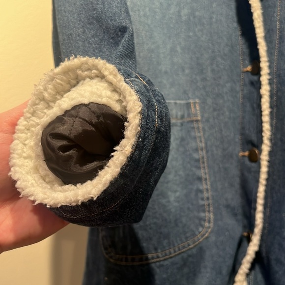 🐈⬛Cat Denim Sherpa Lined Embroidered Coat - Picture 16 of 16